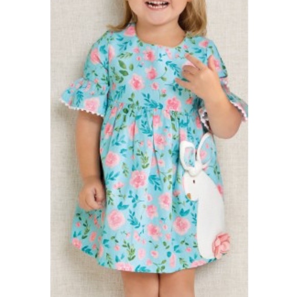 New Mud Pie floral Easter bunny🐰 rabbit 🐇 dress - Picture 6 of 7